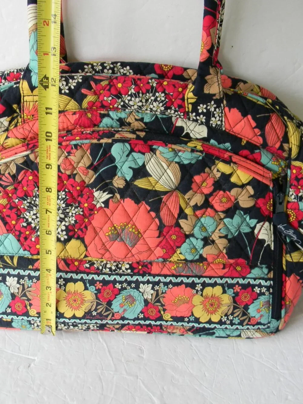 VERA BRADLEY HAPPY SNAILS FLORAL LAPTOP OFFICE TRAVEL PADDED INSIDE BAG 14